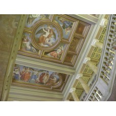 Ceiling covered with angels and other biblical depictions